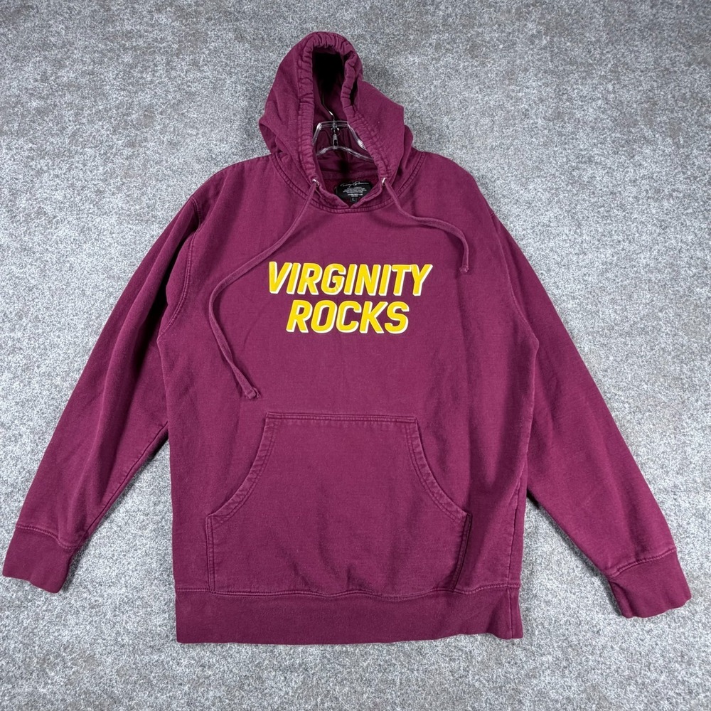 Danny Duncan Hoodie Mens Large Burgundy Fleece‎ Lined Virginity Rocks Graphic